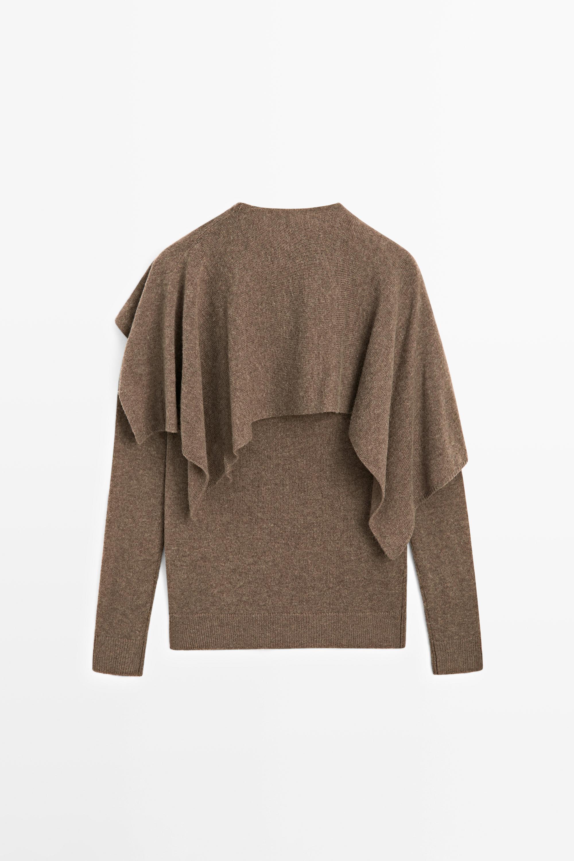 Pull cape en maille 100 % laine